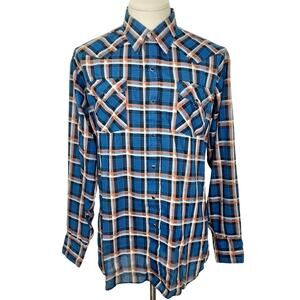 Vintage Panhandle Slim Pearl Snap Shirt Mens 36 Rodeo